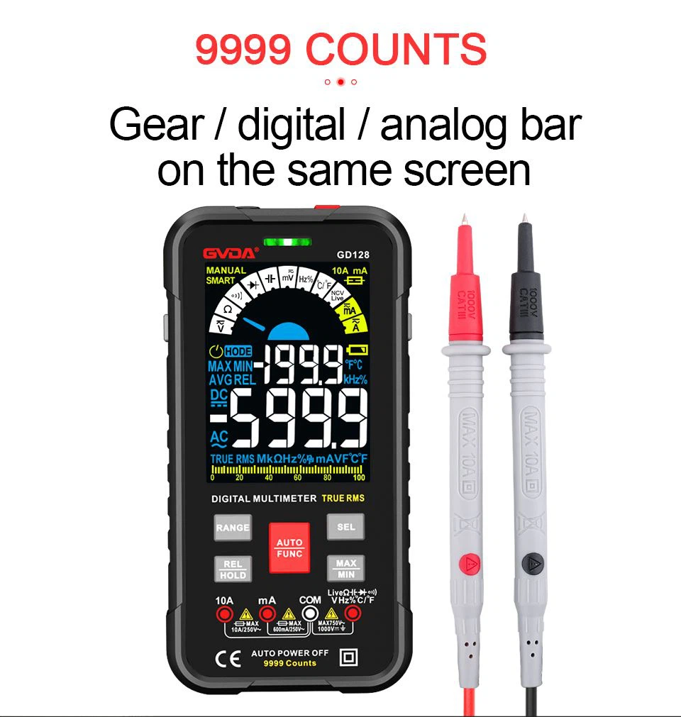 Ruslands kunde bestilte 1000 stk Smart Multimeter, sort farve GD128